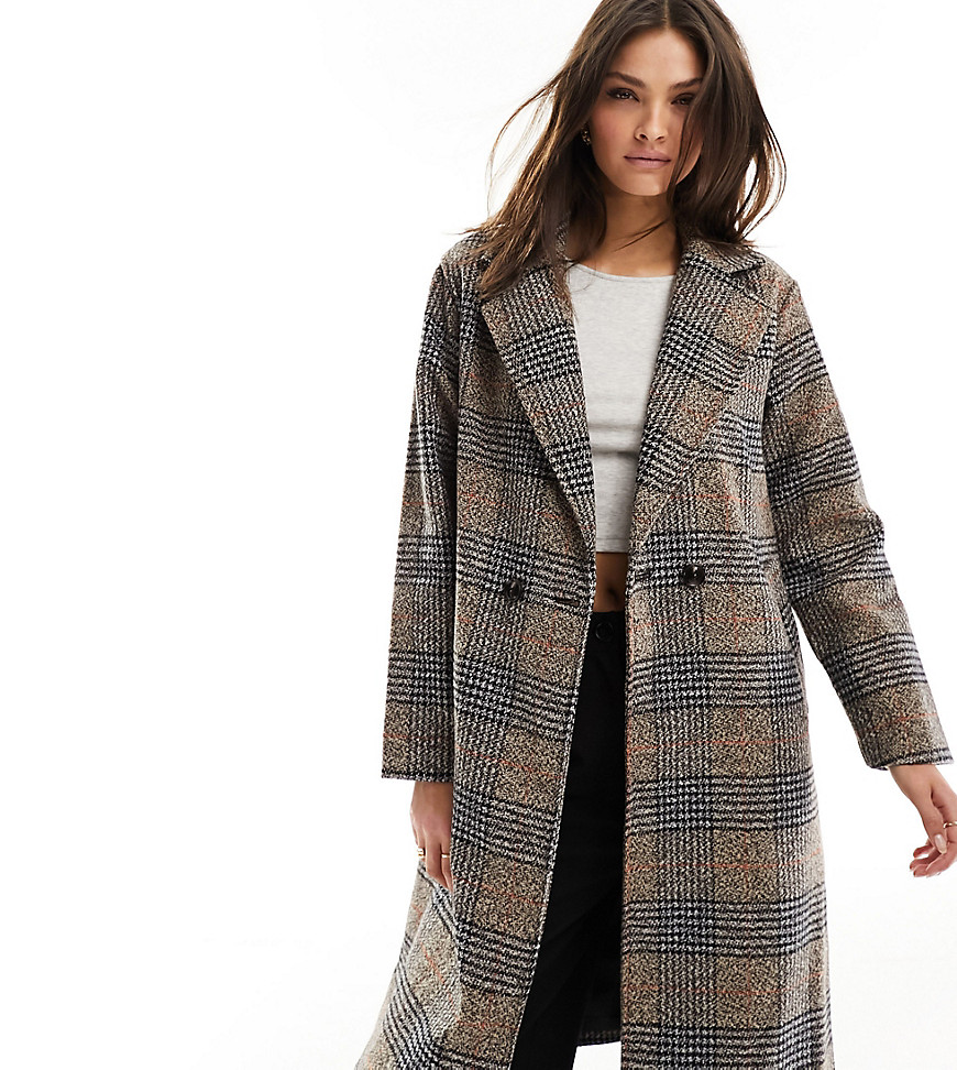 QED London Tall formal coat in grey check