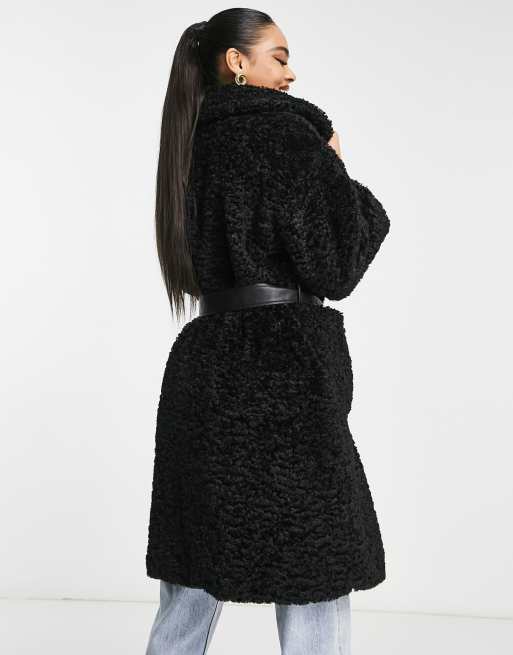 Asos black hot sale teddy coat