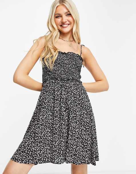 QED London tie cami strap mini dress in floral print - view 1
