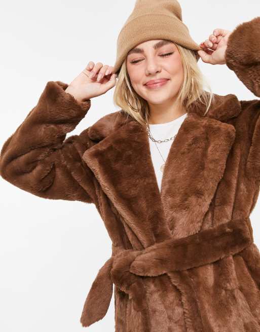 Asos fur coat on sale womens