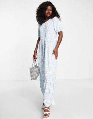 QED London tiered midaxi dress in daisy print