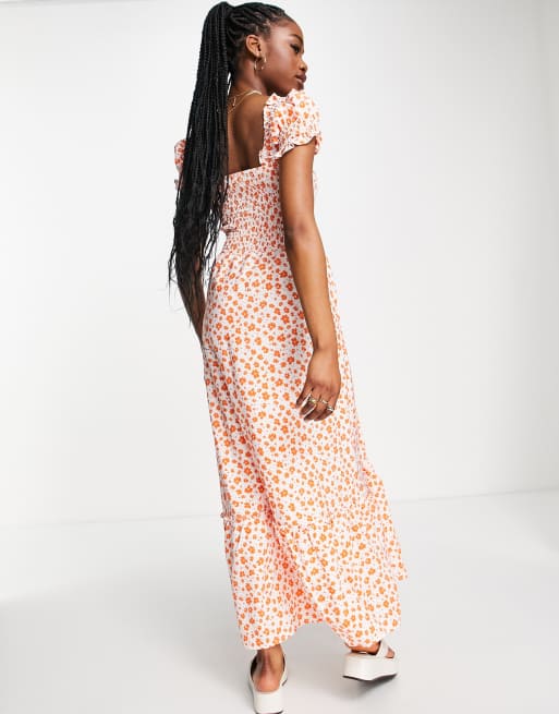 QED London - Vestito lungo a balze a fiori, 3 di 4