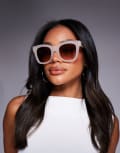 [Quay Australia] Quay After Hours cat eye sunglasses in milky white with brown lens No Size WHITE