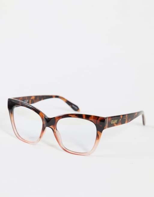 Quay After Hours Mini Sonnenbrille Mit Blaulichtfilter In Braun Fur Damen Asos