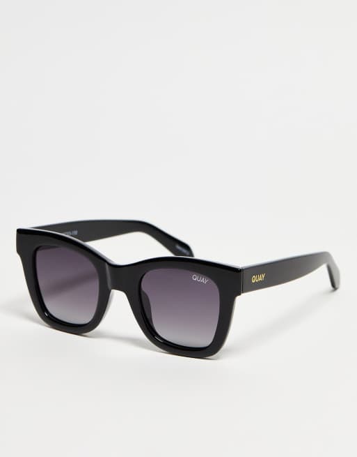 Quay After Hours Mini square sunglasses with polarised lens in black gradient
