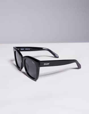 Quay After Hours Square Sunglasses In Black