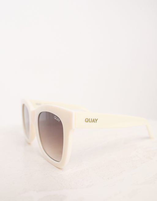 Quay Quay After Party Womens Square Sunglasses in Black