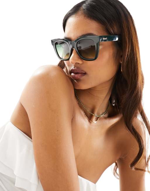  Quay after hours square sunglasses in emerald green 