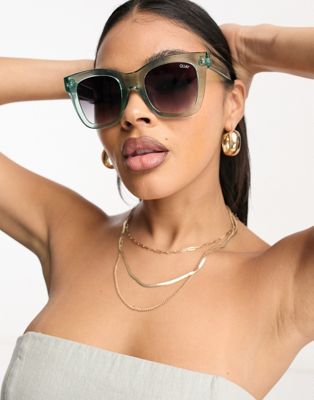 Quay After Hours square sunglasses in mint