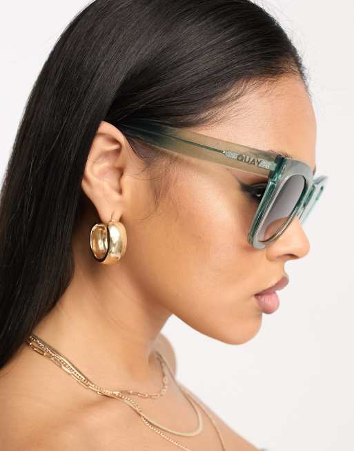 Quay Australia After Hours Sunglasses- Mint Quay After Hours square sunglasses in mint | ASOS main image 3