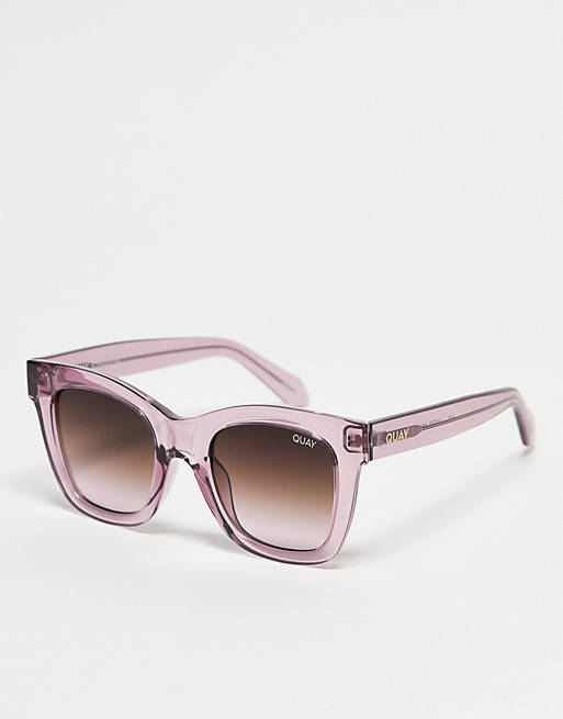 Quay After Hours square sunglasses in raspberry 