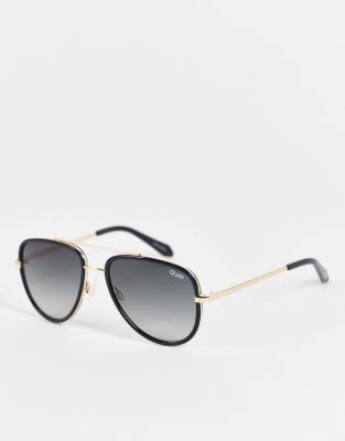 Quay All In aviator sunglasses in brown black smoke