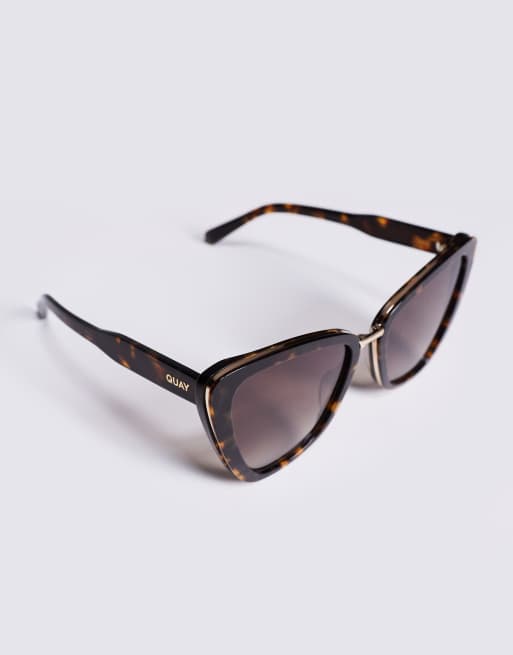 Quay all talk large cat eye sunglasses in tortoisheshell, 2 of 3