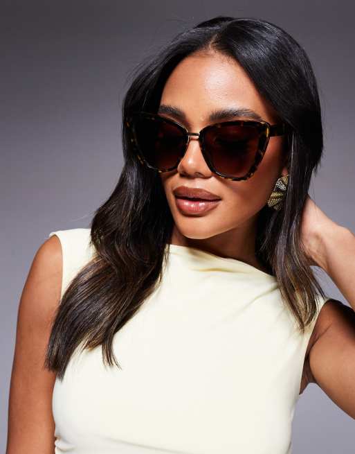 Quay - All Talk - Occhiali da sole cat-eye grandi tartarugati, 3 di 3