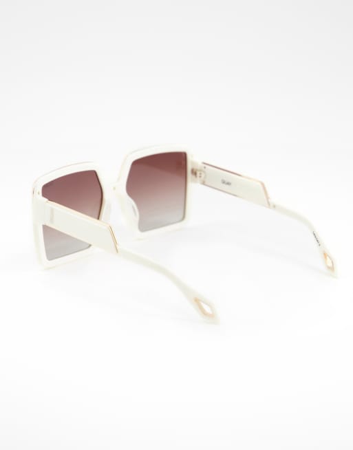 Quay Almost Ready square sunglasses with polarised brown  display picture 3