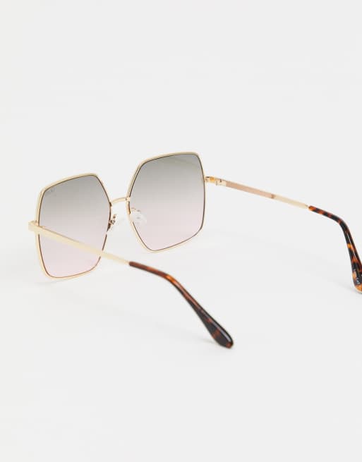 Quay Australia Backstage Occhiali Da Sole Quadrati Grandi Rosa Asos