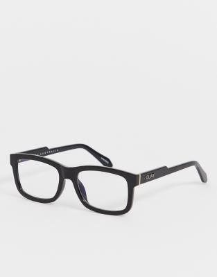 Quay Australia - Beatnik - Eckige Brille in Schwarz mit klaren Gläsern - Löschen