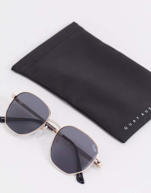 Quay Australia Hexagonal Gold Frame Sunglasses BIG TIME Women main image 4