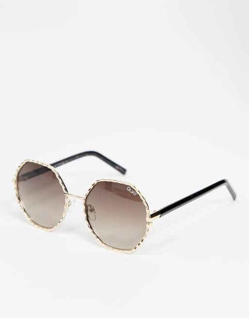 Quay Australia - Breeze In - Lunettes de soleil rondes - Doré