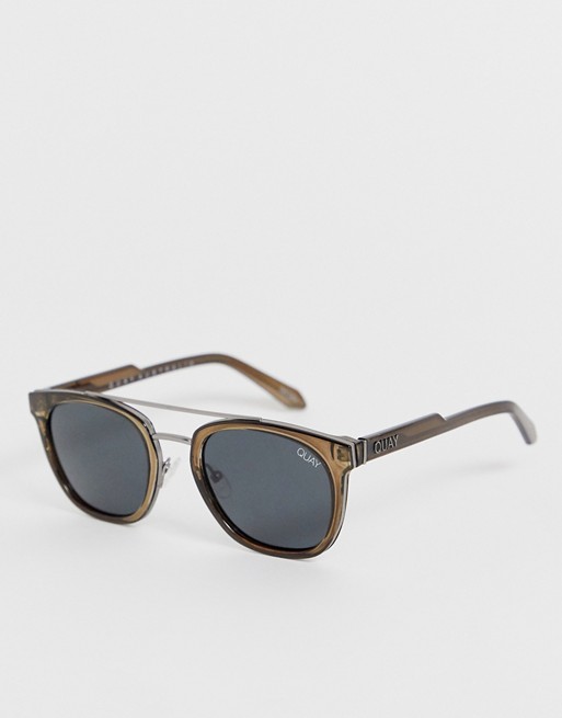 Quay Australia Coolin double brow square sunglasses in grey