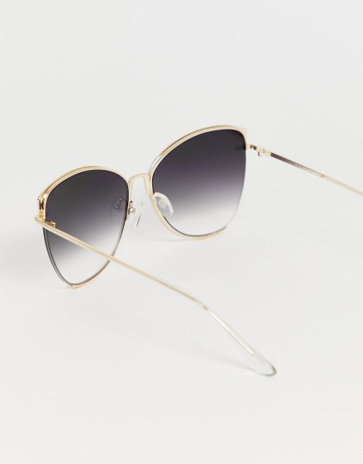 Quay Australia - Dusk To Dawn - Occhiali da sole oversize a occhi di gatto oro, 4 di 4