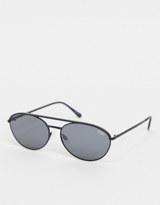 Quay Australia Easily Amused aviator sunglasses in black