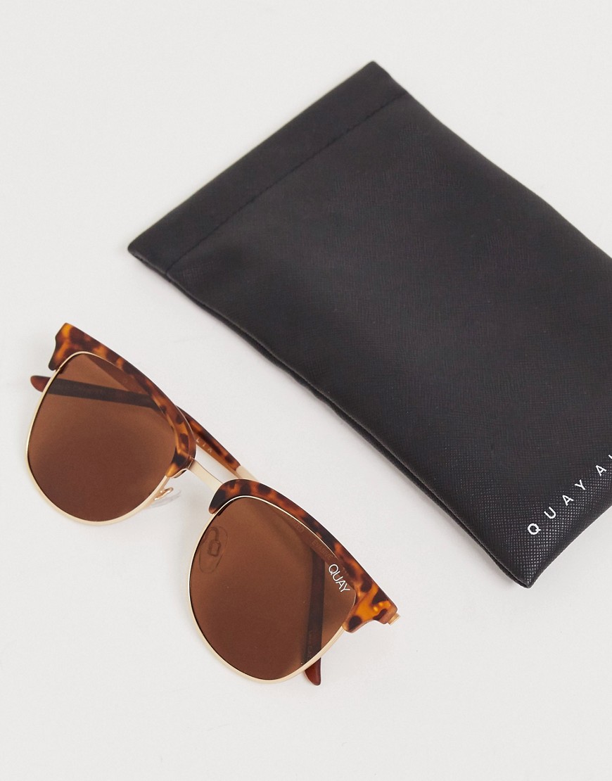 Quay Australia Evasive square sunglasses in tort-Brown