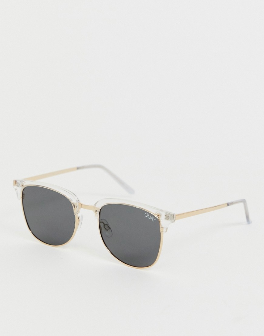 Quay Australia – Evasive – Vita fyrkantiga solglasögon