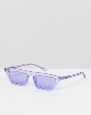 Quay Australia - Finesse - Smalle vierkante zonnebril in paars-Roze