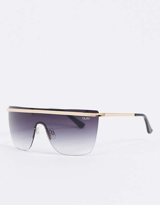 Quay Australia Get Right sunglasses in gold and black