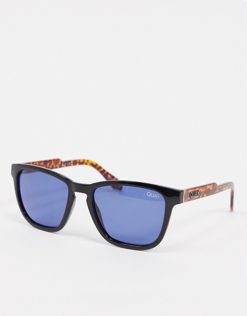 Quay Australia Hardwire square sunglasses in black tort