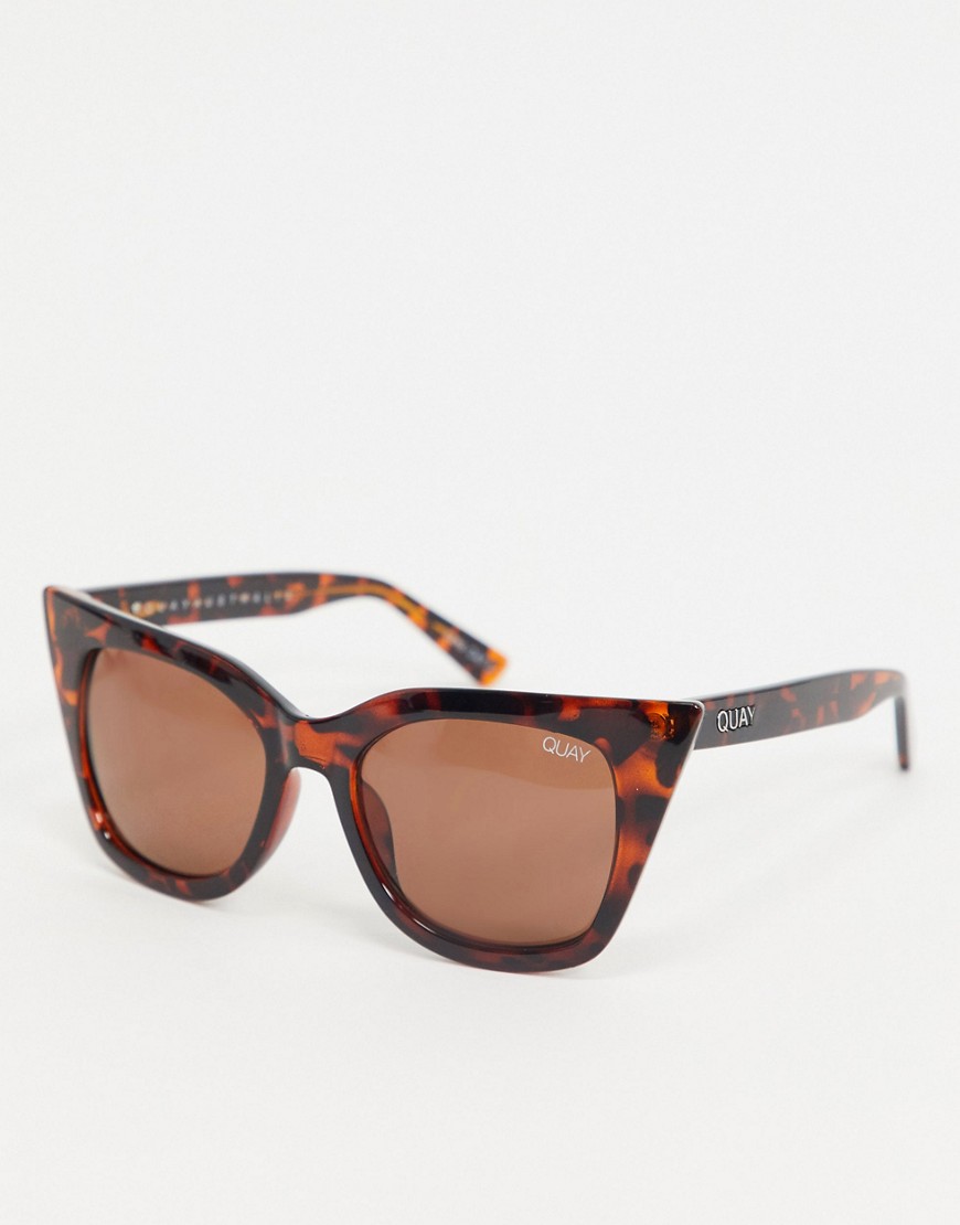 Quay Australia – Harper – Spräckliga cat eye-solglasögon-Brun