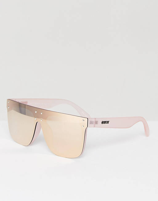 Quay Australia hidden hills flat brow sunglasses in pink