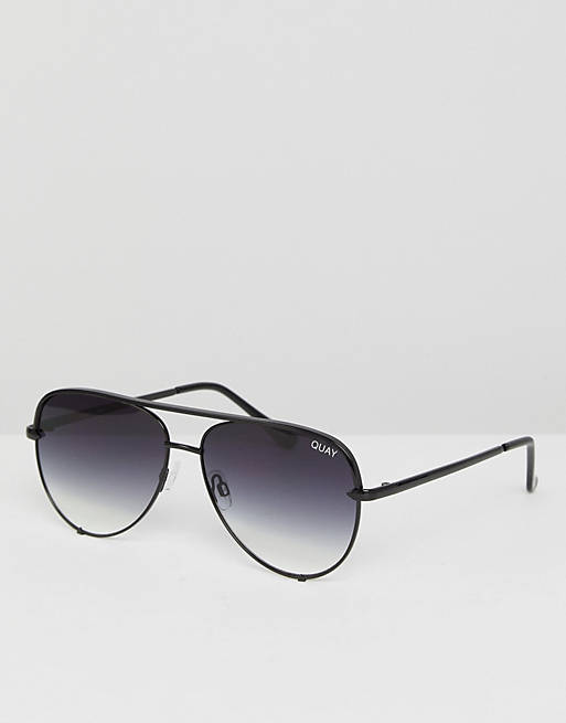 Quay Australia - High Key - Kleine pilotenbril met zwarte fading glazen