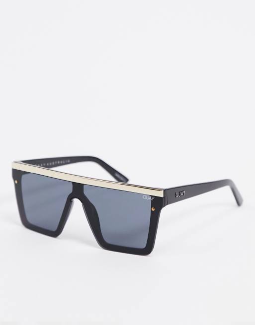 Black and store gold quay sunglasses