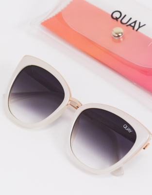 quay white cat eye sunglasses