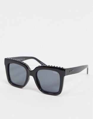 Quay Australia - Icy - Vierkante zonnebril in zwart