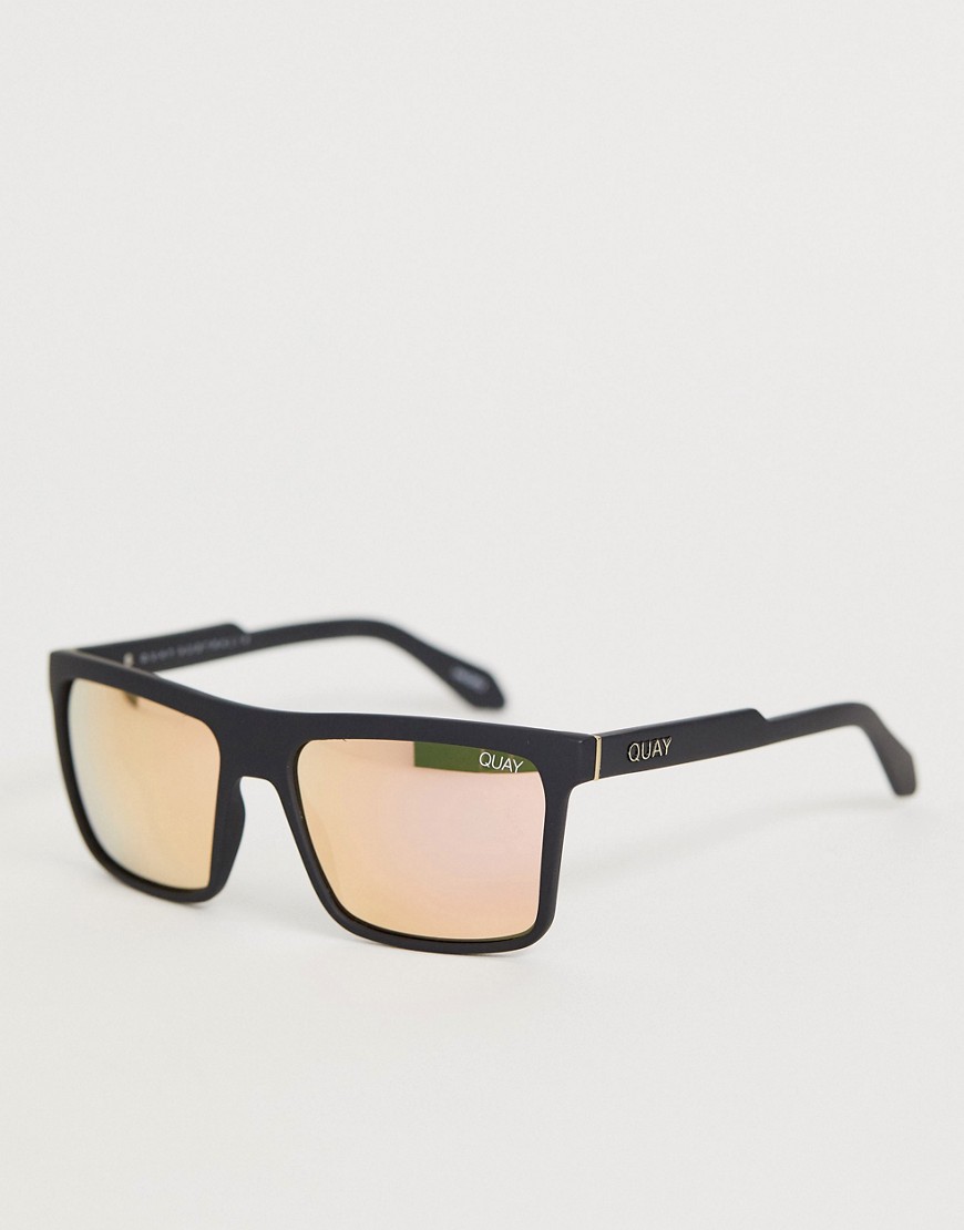 Quay Australia - Let It Run - Vierkante zonnebril in zwart