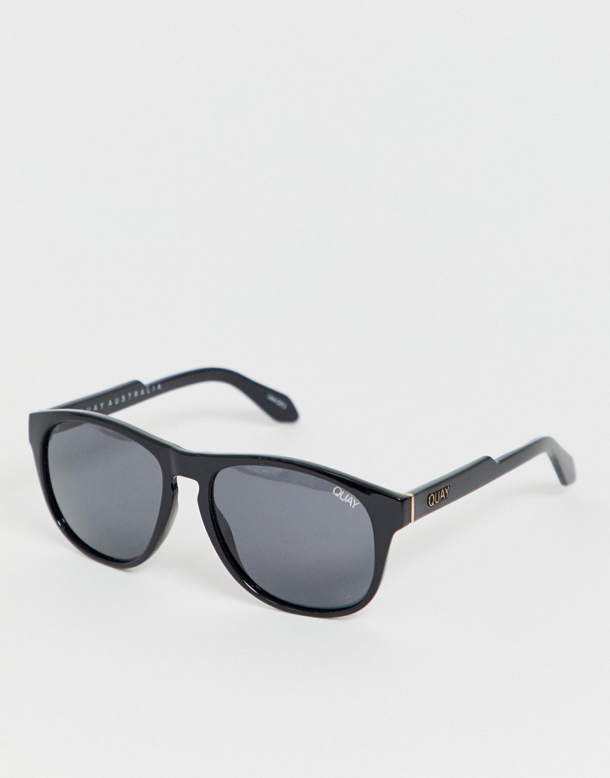 Quay Australia lost weekend retro sunglasses-Black