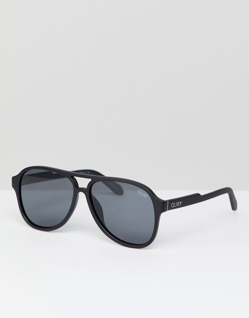 Quay Australia magnetic aviator sunglasses in matte black