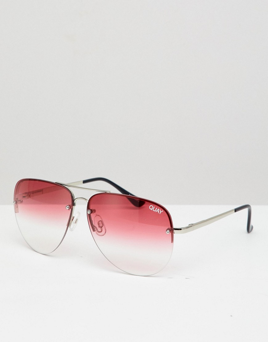 Quay Australia - Muse Fade - Pilotsolbriller med ombré tonet glas-Sølv