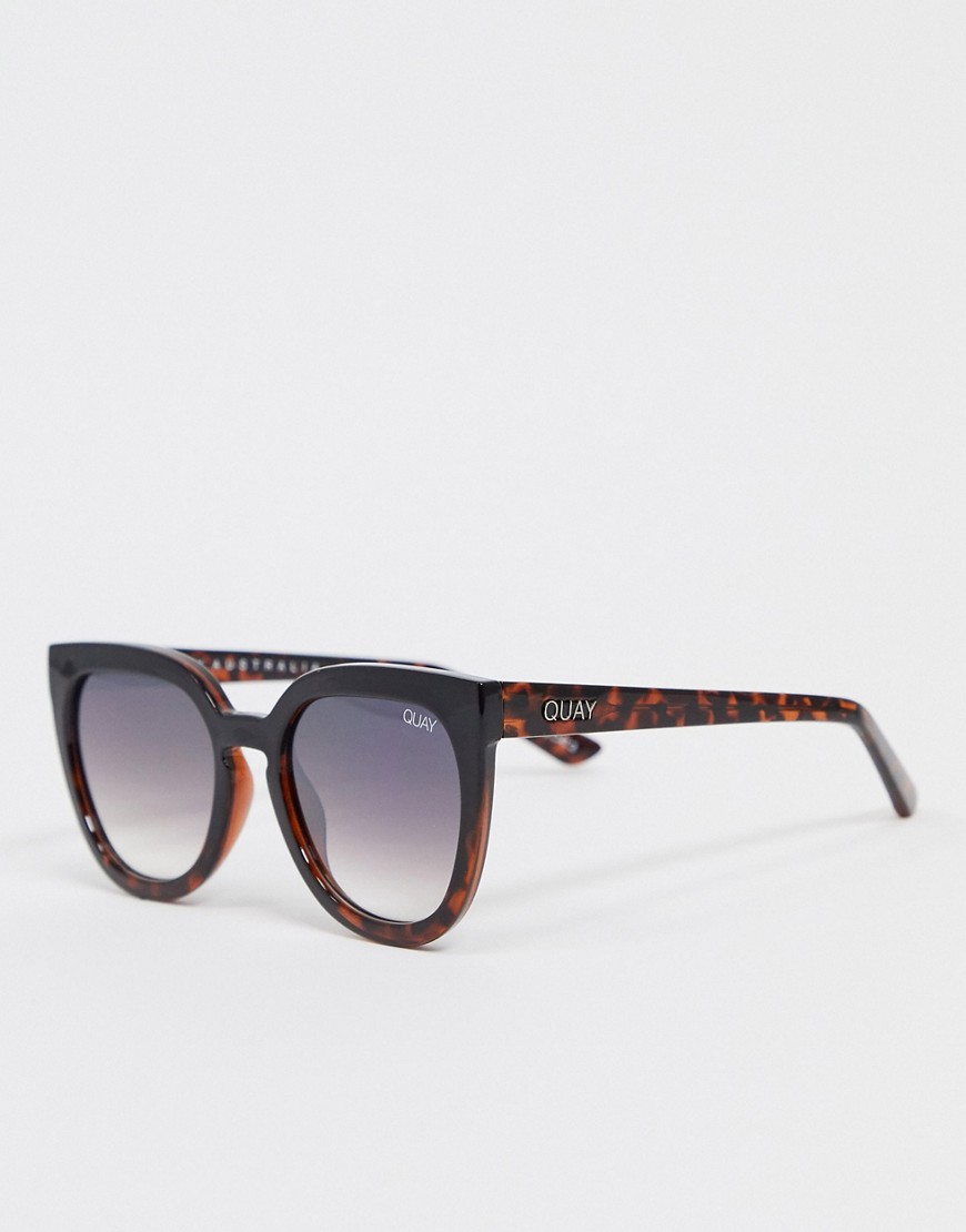Quay Australia – Noosa – Svarta och spräckliga cat eye-solglasögon