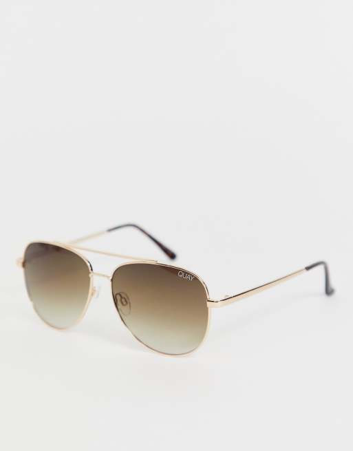 Quay Australia – Oasis Okulary przeciwsłoneczne typu aviator ze złotymi oprawkami