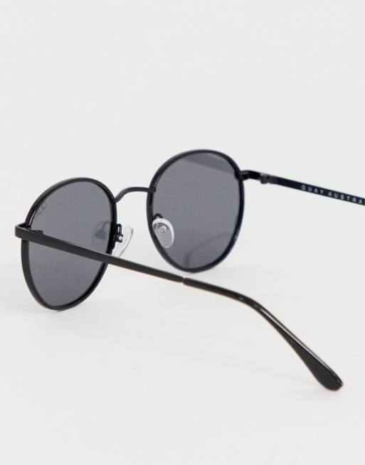Quay Australia - Omen - Lunettes de soleil rondes à verres polarisés - Noir, 4 de 4
