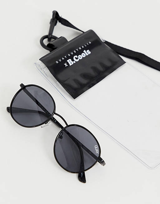Quay Australia Omen round sunglasses in black | ASOS