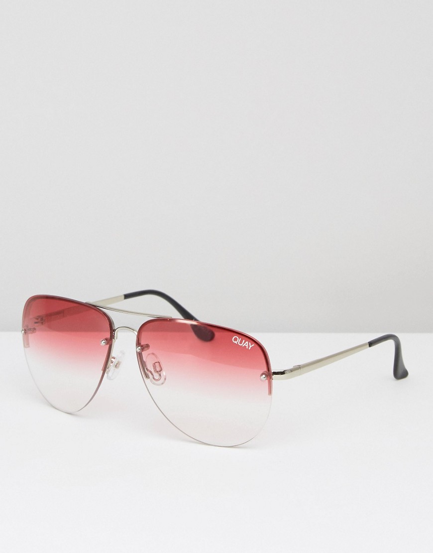 Quay Australia – pilotsolbriller med farvetoner-Pink