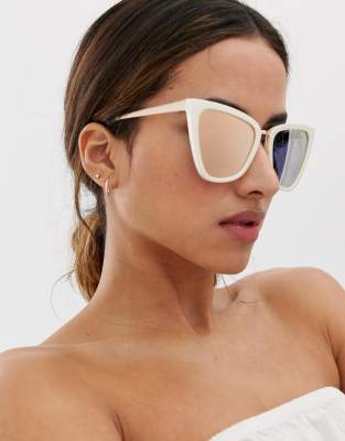 quay white cat eye sunglasses