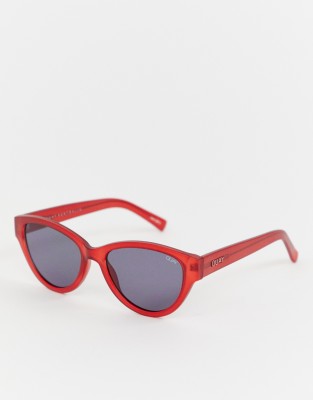 Quay Australia rizzo slim cat eye sunglasses-Red