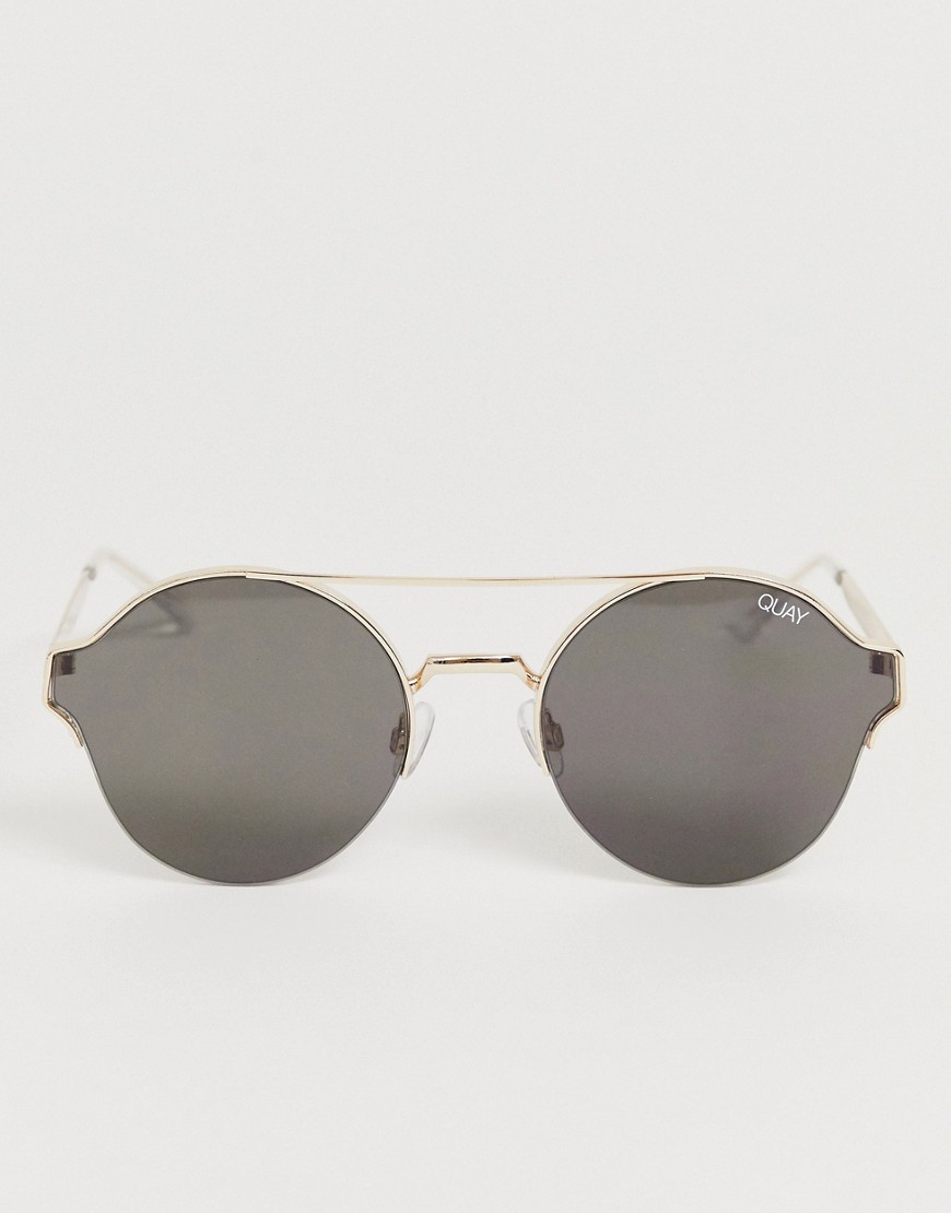 Quay Australia - Roadie - Guldfarvede runde solbriller
