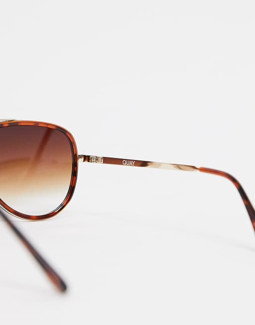 Quay Australia - Unisex All In - Minisolbriller med skildpaddemønster, 3 af 4